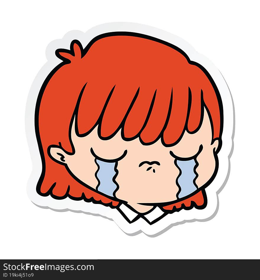 Sticker Of A Cartoon Female Face