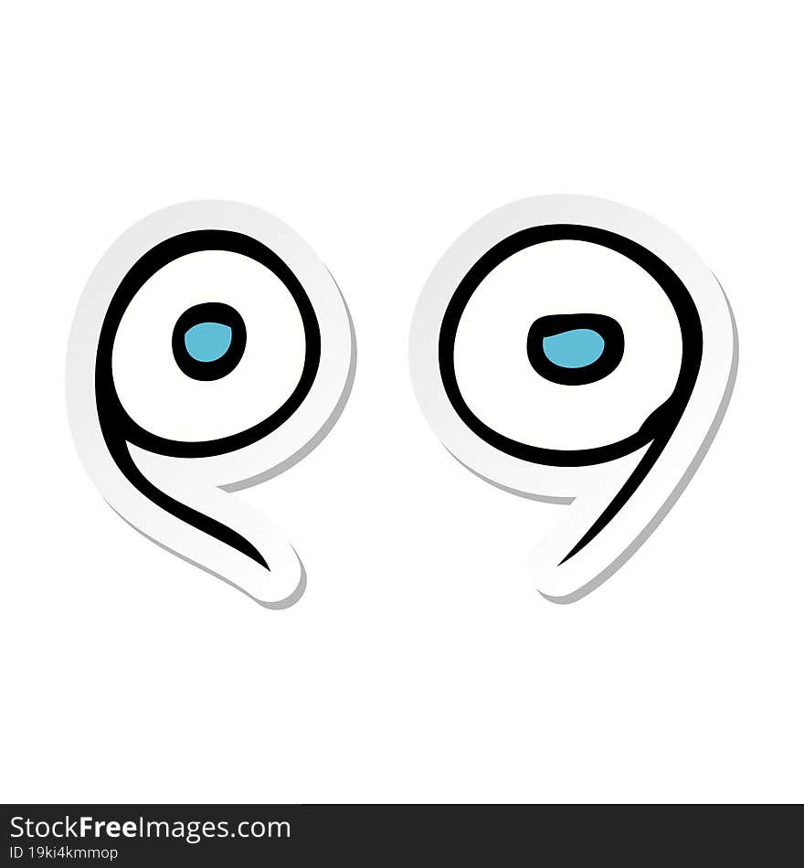 sticker of a cartoon eyes