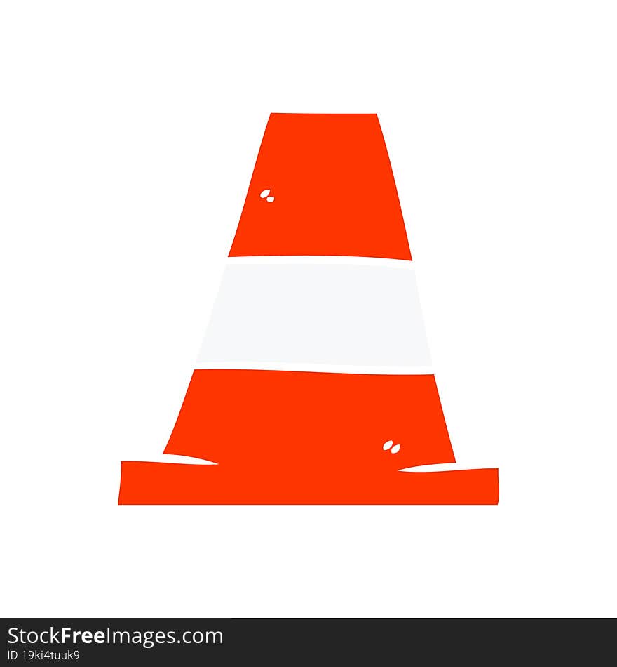 flat color style cartoon road traffic cone