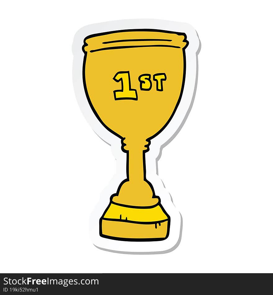 Sticker Of A Cartoon Sports Trophy