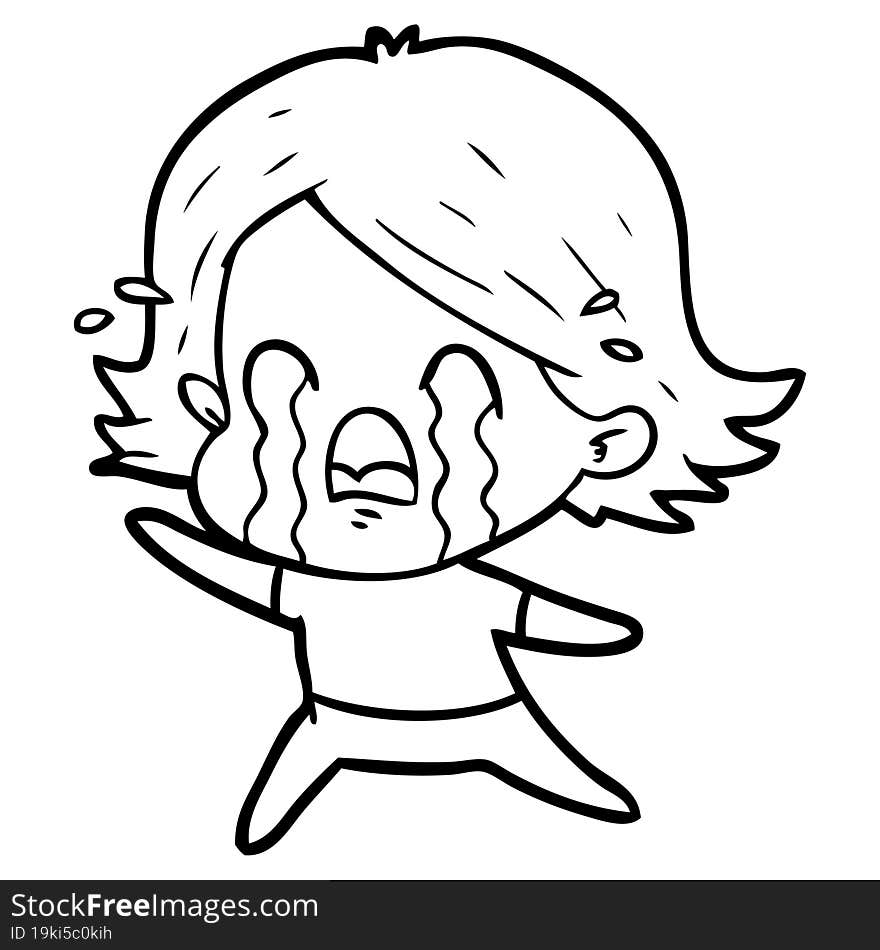 cartoon woman crying. cartoon woman crying