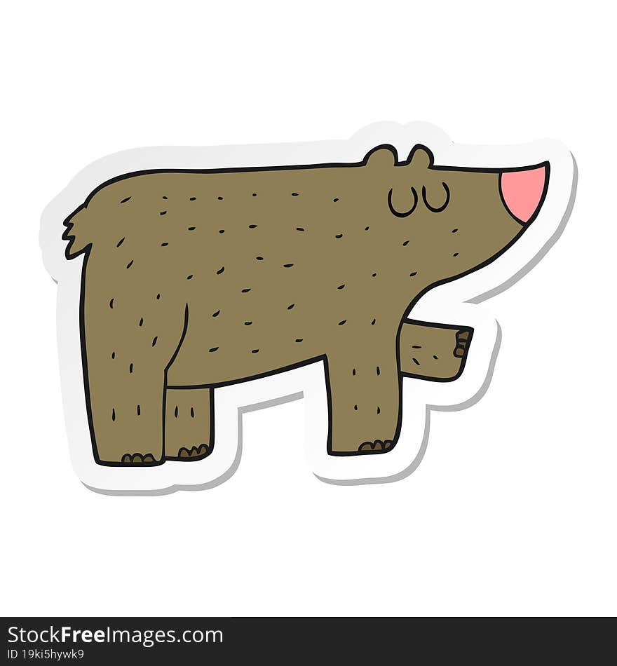 Sticker Of A Cartoon Bear