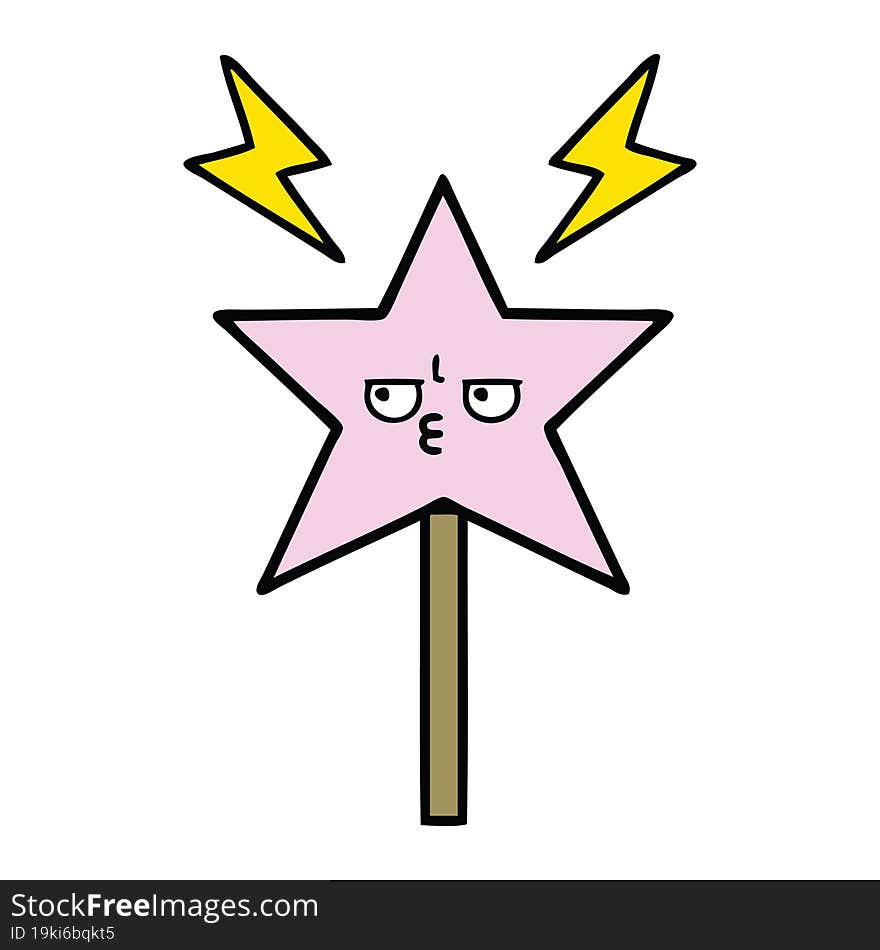 cute cartoon of a magic wand. cute cartoon of a magic wand