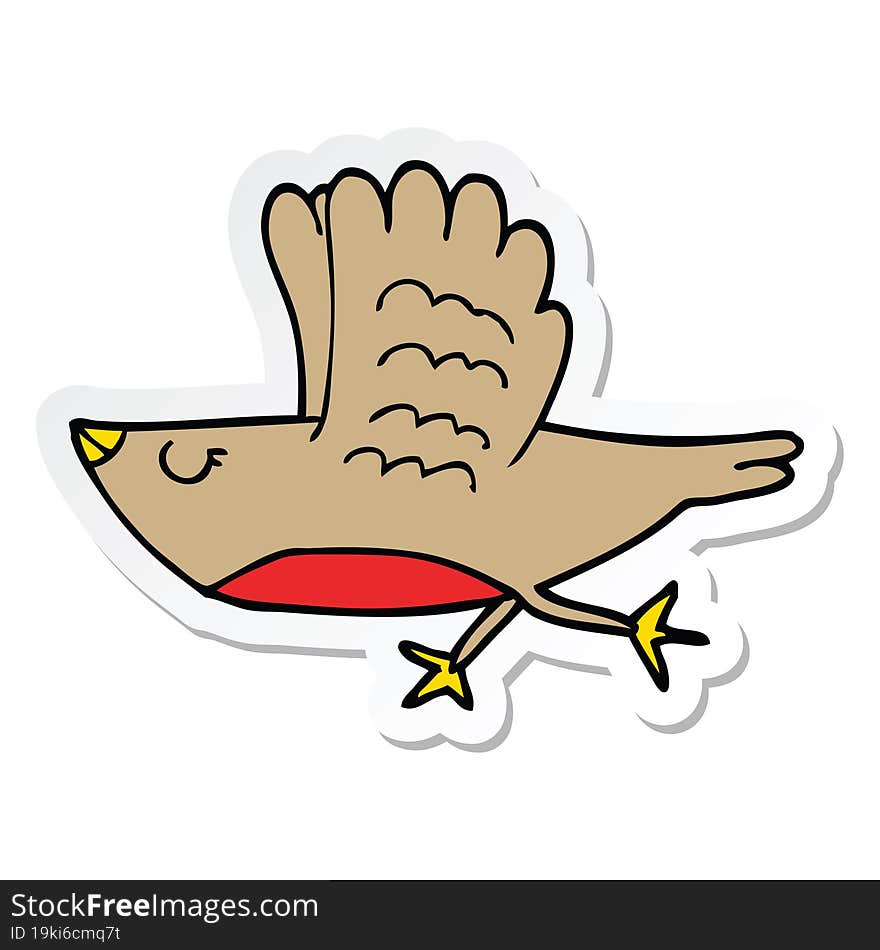 Sticker Of A Cartoon Bird