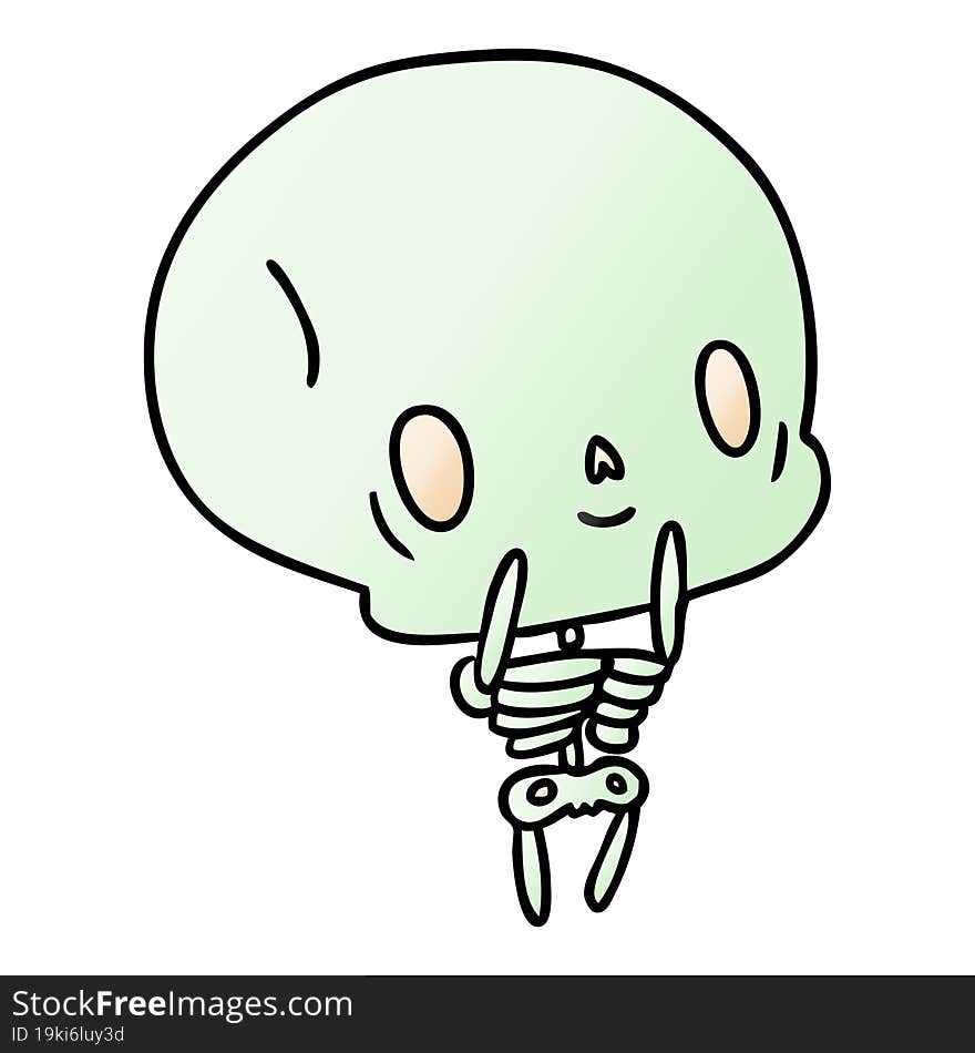 gradient cartoon kawaii cute dead skeleton