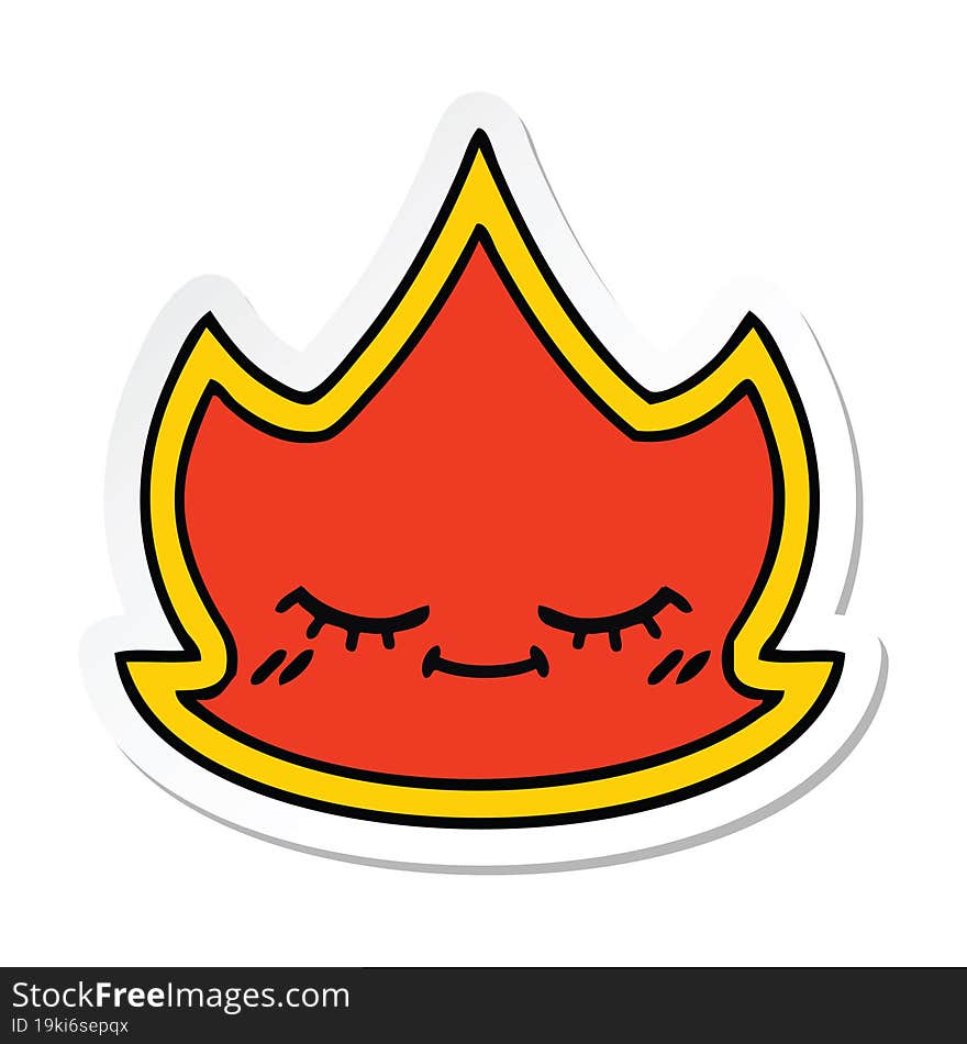 sticker of a cute cartoon fire