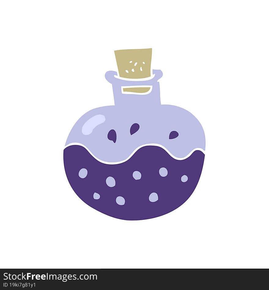 Flat Color Illustration Of A Cartoon Science Potion