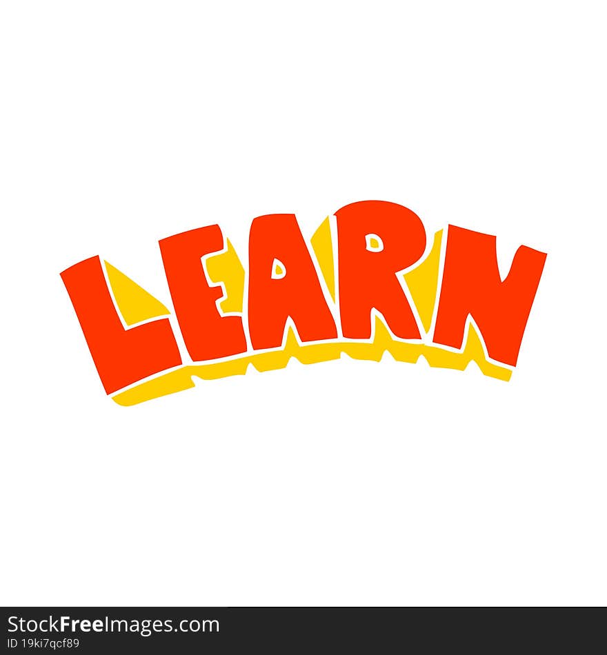 flat color illustration of a cartoon learn symbol