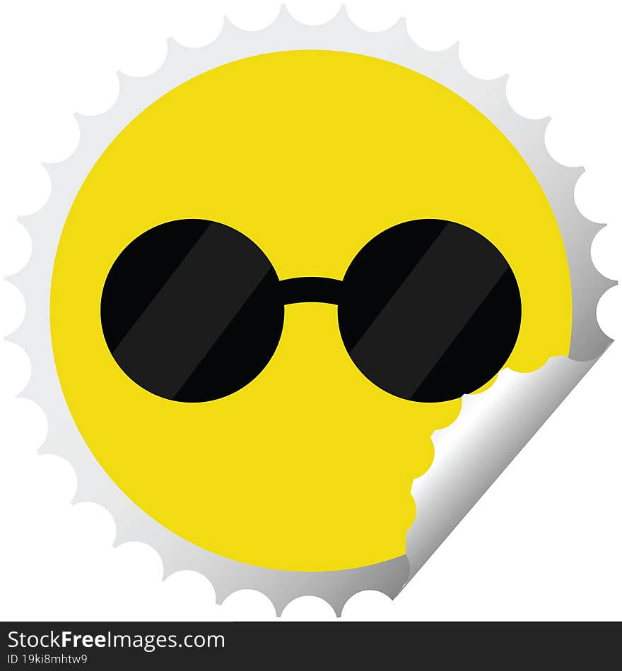 sunglasses round sticker stamp