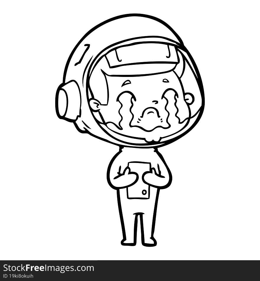 cartoon crying astronaut. cartoon crying astronaut