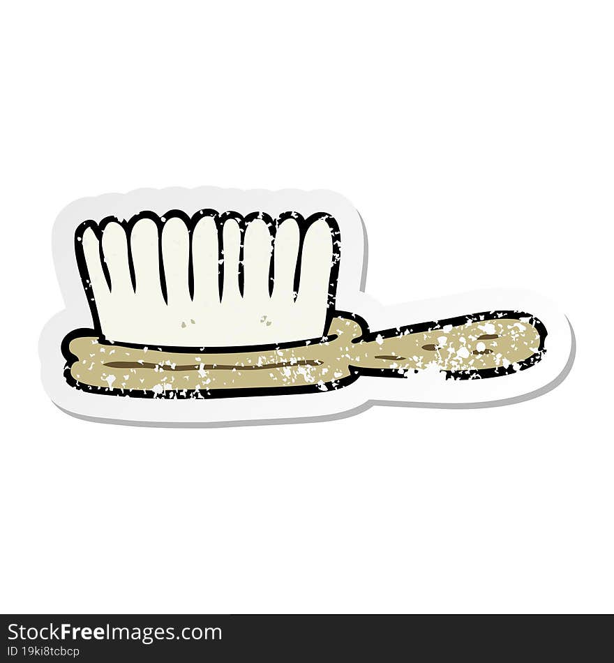 distressed sticker of a cartoon hairbrush