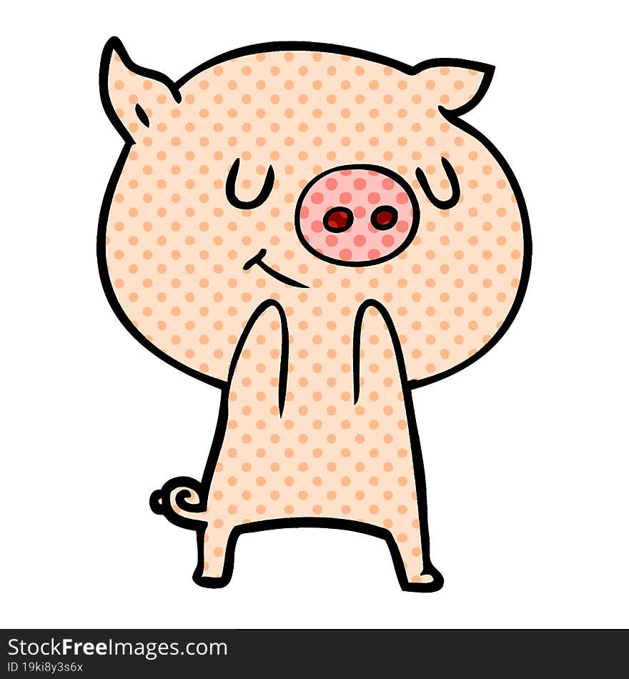 happy cartoon pig. happy cartoon pig