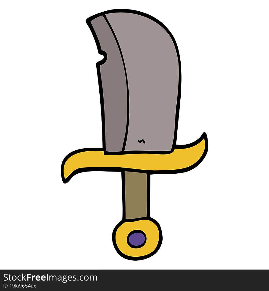 cartoon doodle dagger