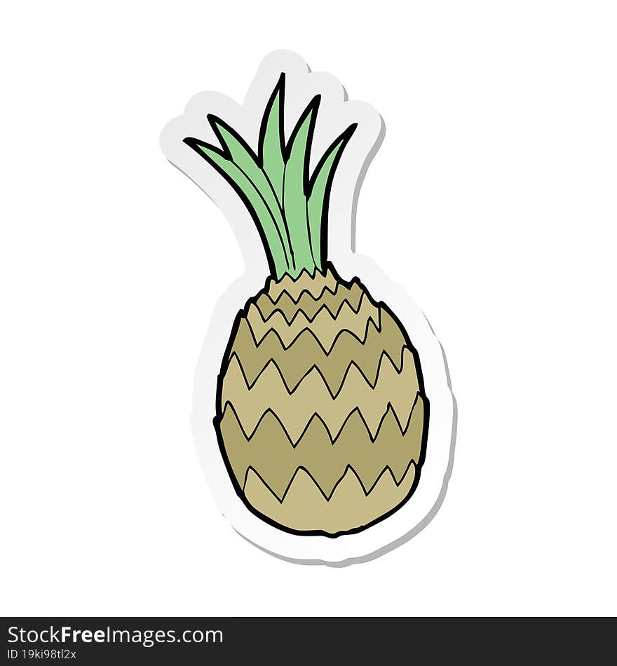 sticker of a cartoon pineapple