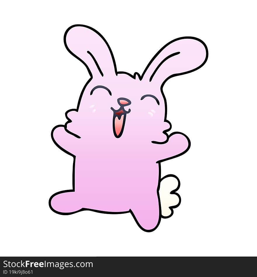 gradient shaded quirky cartoon rabbit. gradient shaded quirky cartoon rabbit