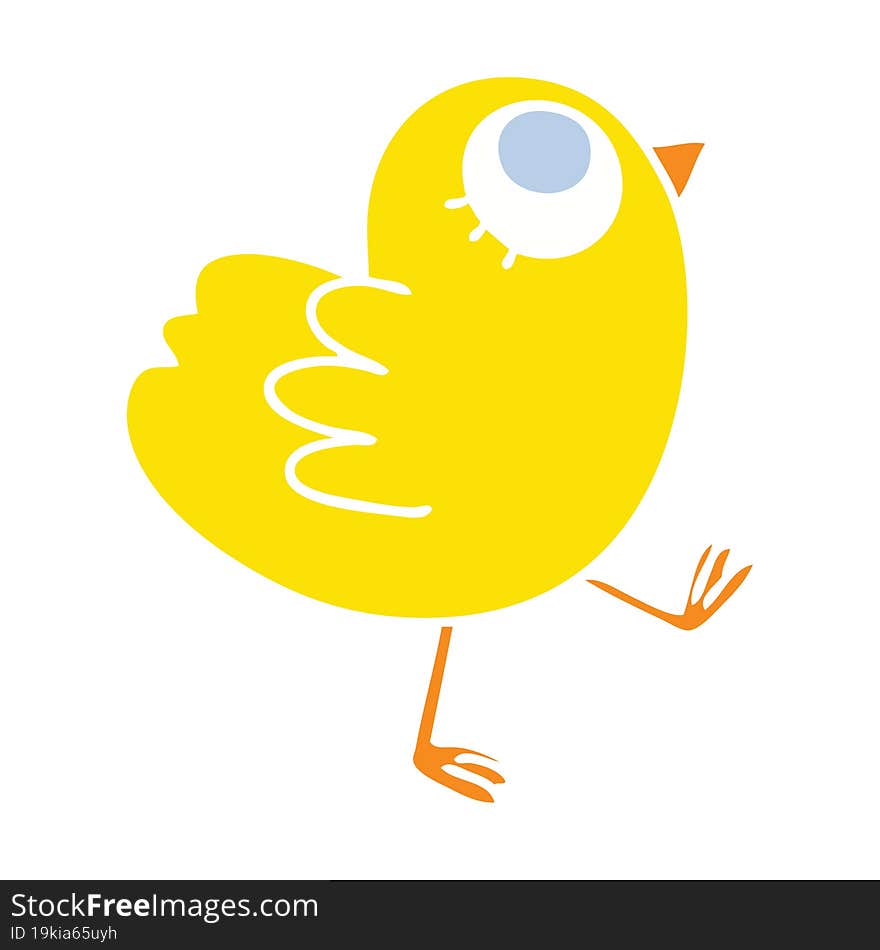 quirky hand drawn cartoon yellow bird