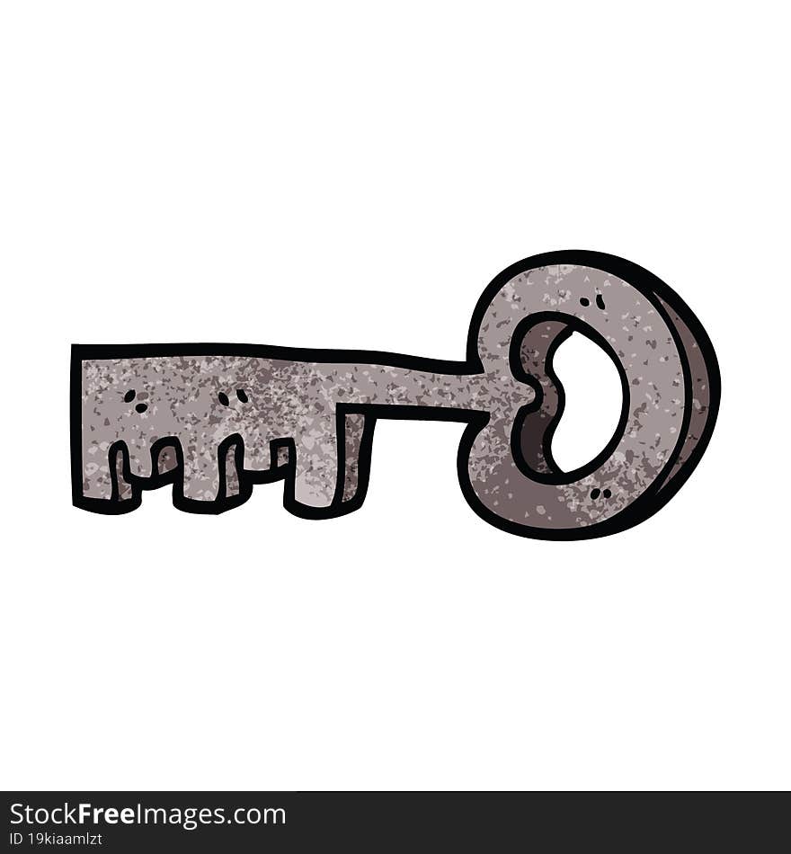 cartoon doodle metal key