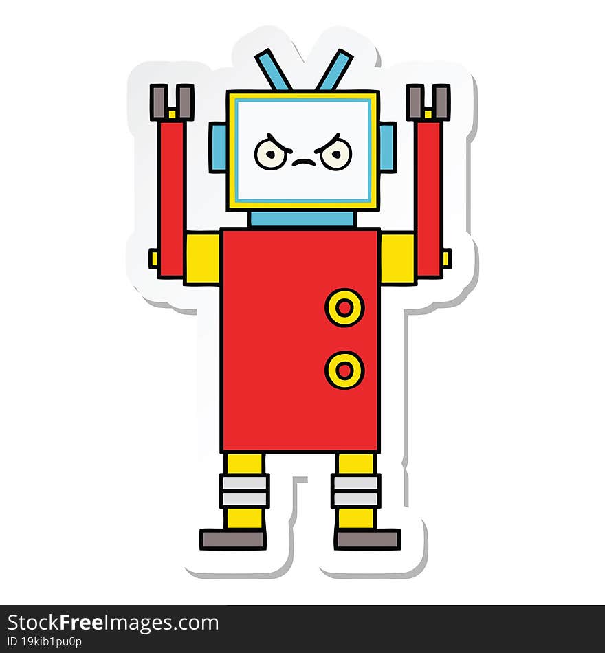 sticker of a cute cartoon robot