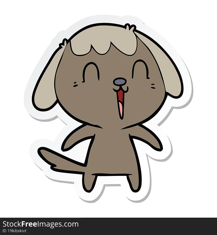 sticker of a cute cartoon dog