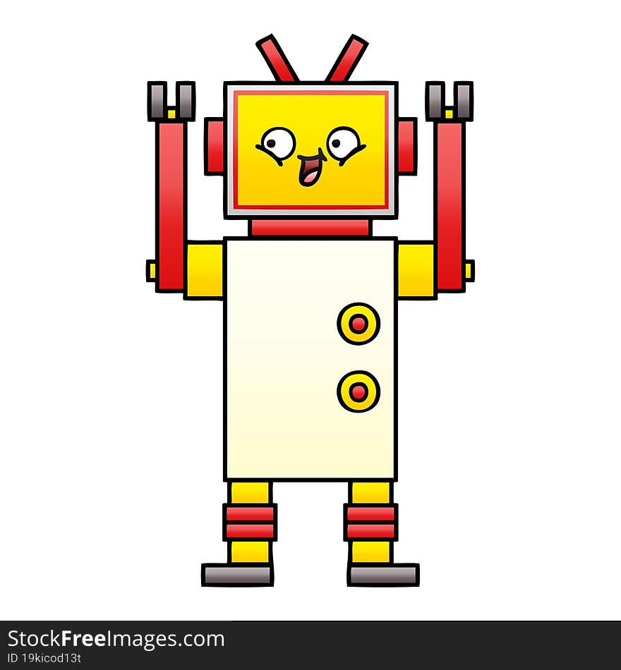 Gradient Shaded Cartoon Robot