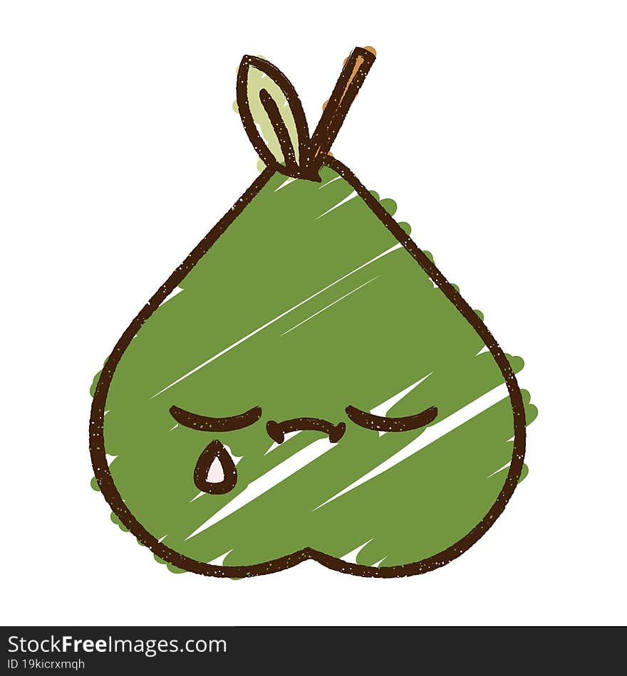 Crying Pear Chalk Drawing