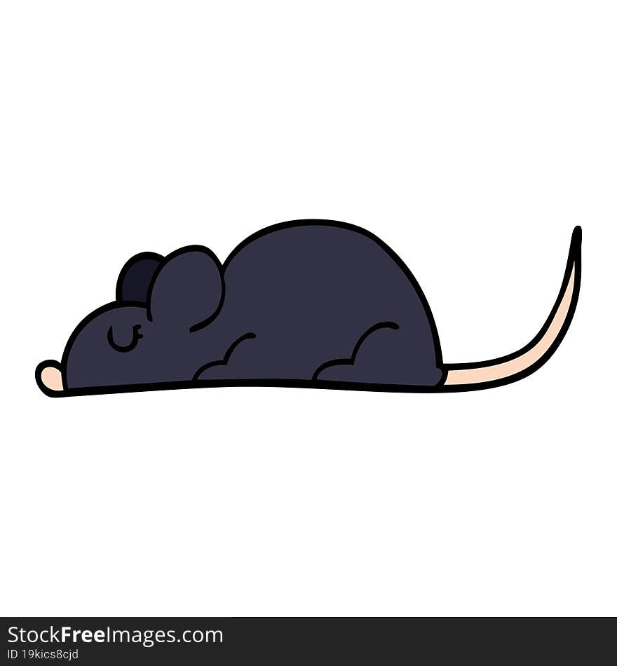 cartoon doodle black rat