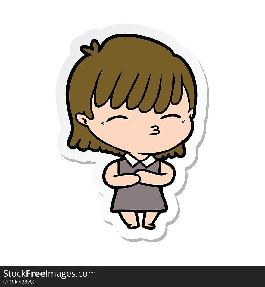 sticker of a cartoon woman