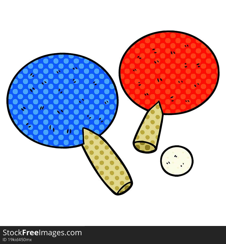 cartoon table tennis bats. cartoon table tennis bats