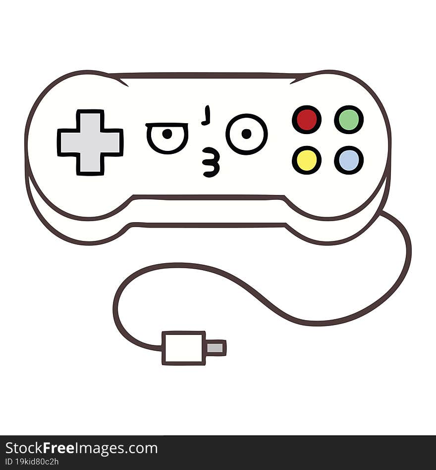 cute cartoon of a game controller. cute cartoon of a game controller