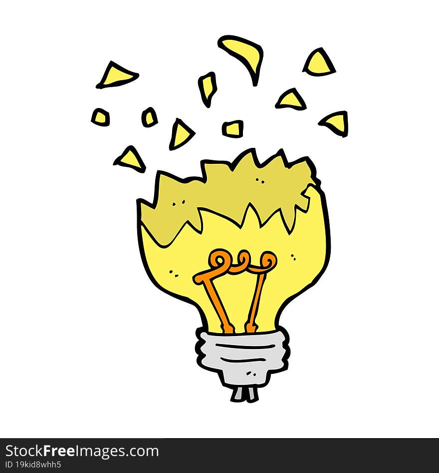 cartoon light bulb exploding