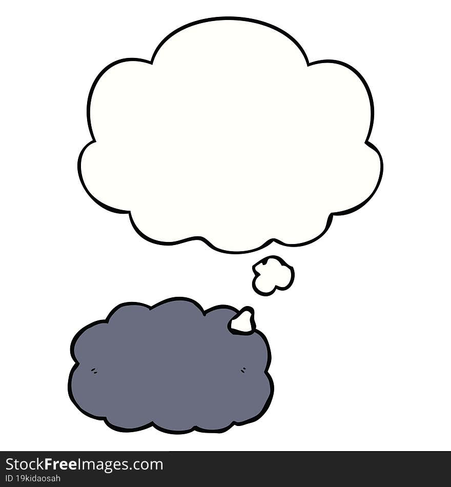 Cartoon Cloud And Thought Bubble