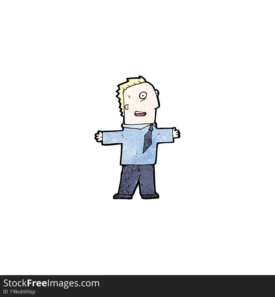 cartoon excited businessman