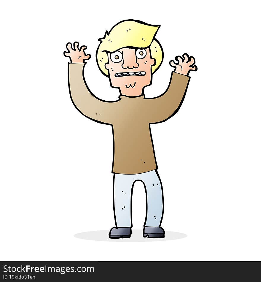 Cartoon Terrified Man