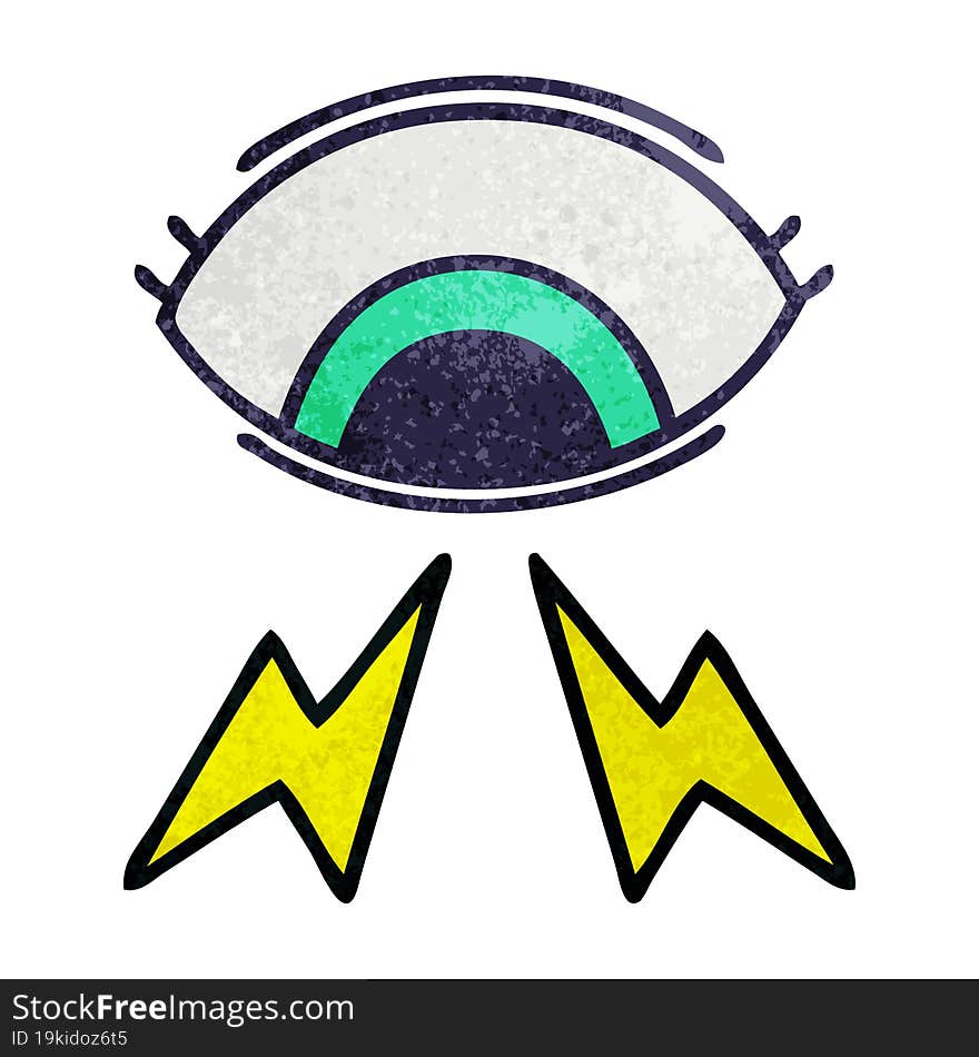 retro grunge texture cartoon mystic eye