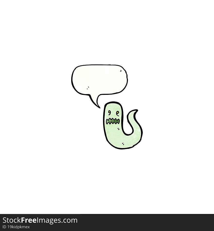 ghost with speech bubble cartoon