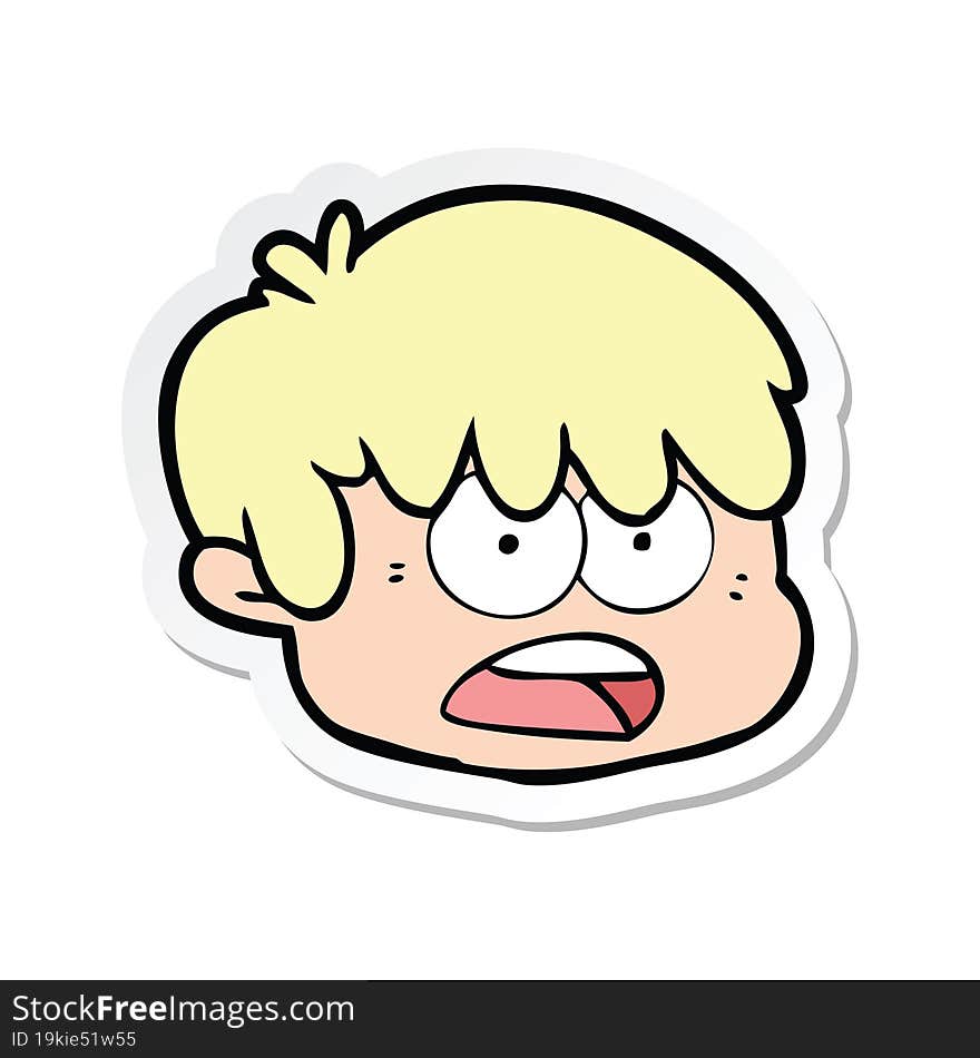 sticker of a cartoon male face