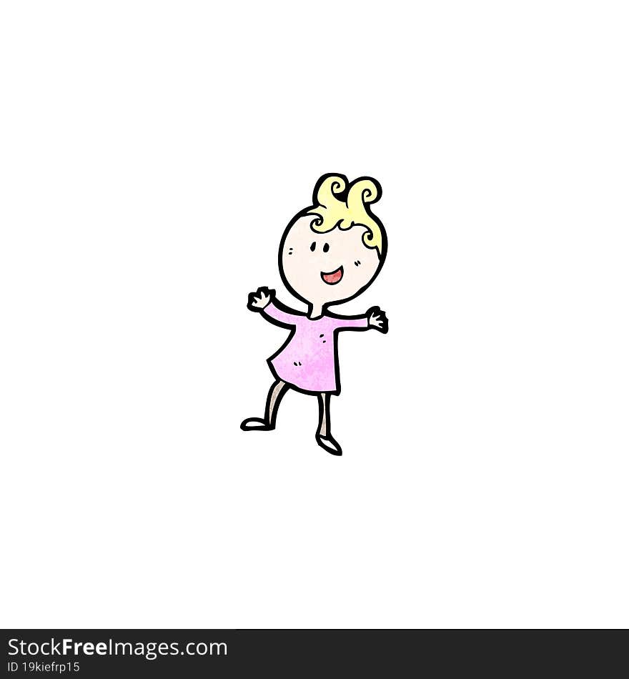 cartoon happy woman