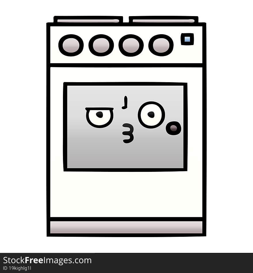 gradient shaded cartoon kitchen oven