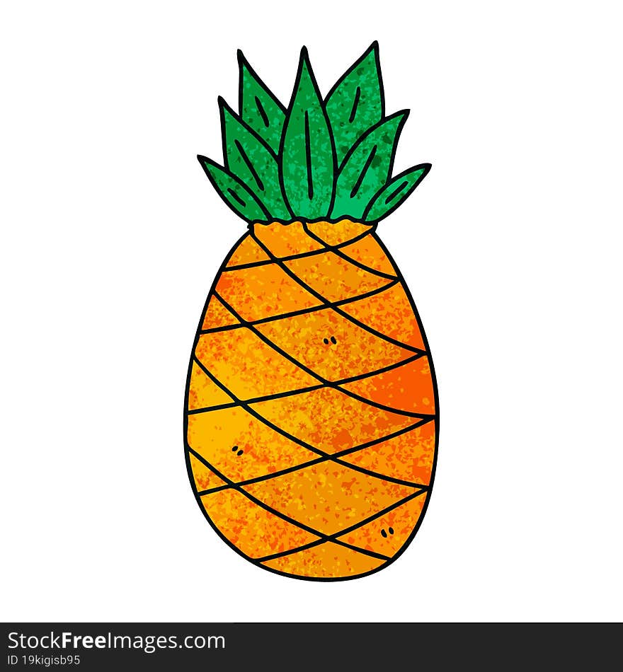 quirky hand drawn cartoon pineapple