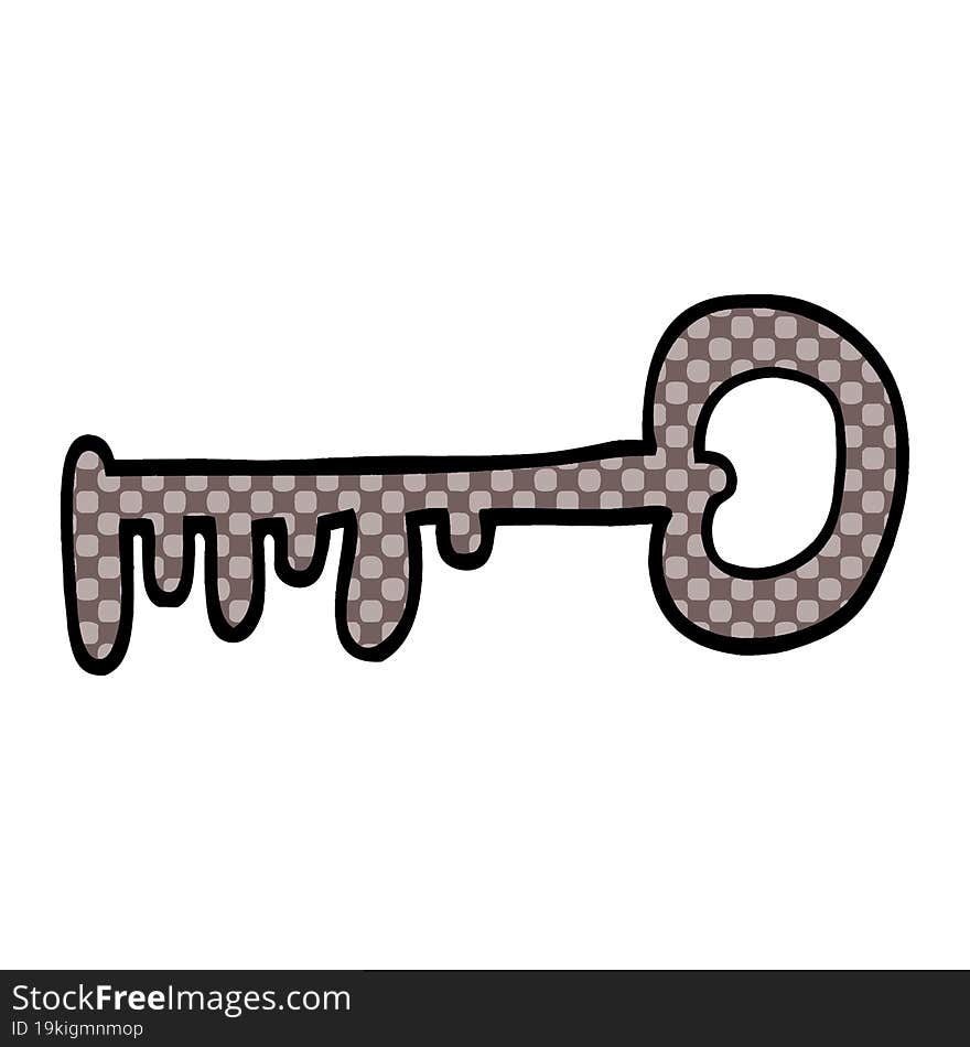 cartoon doodle metal key