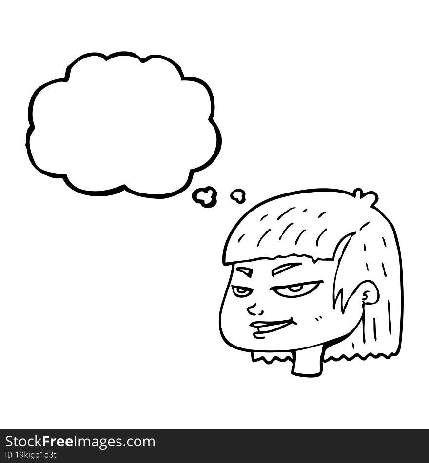 thought bubble cartoon mean looking girl