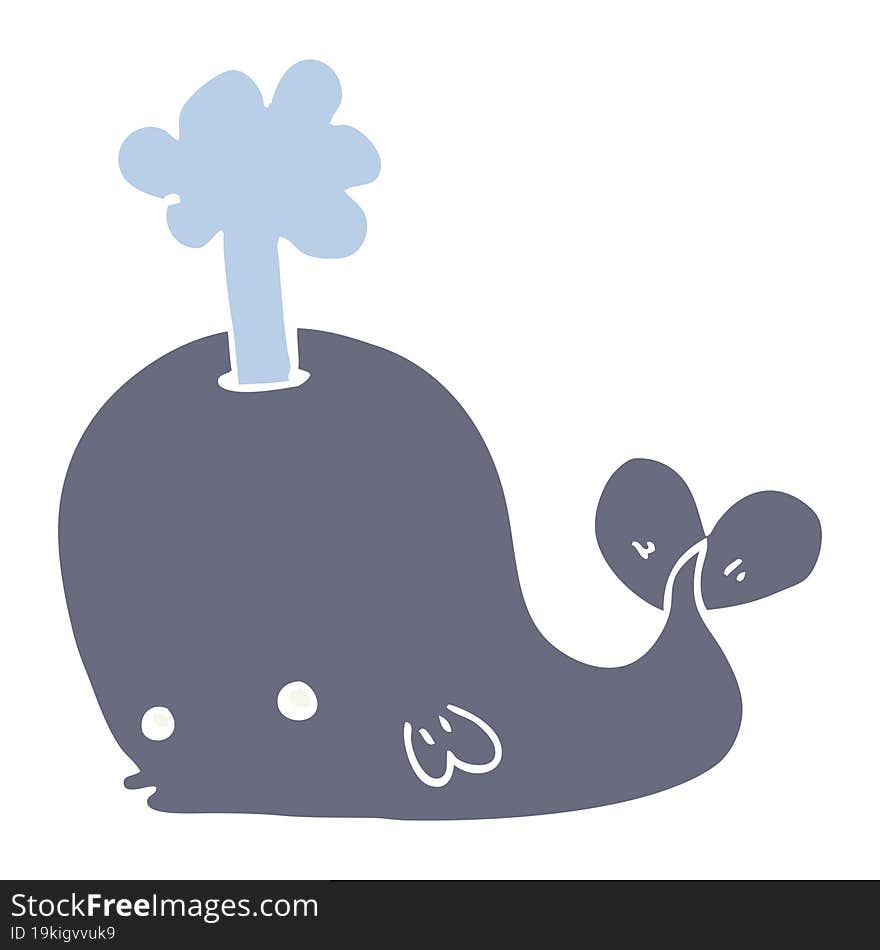 flat color style cartoon whale