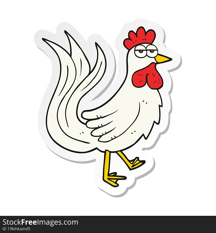 sticker of a cartoon cock