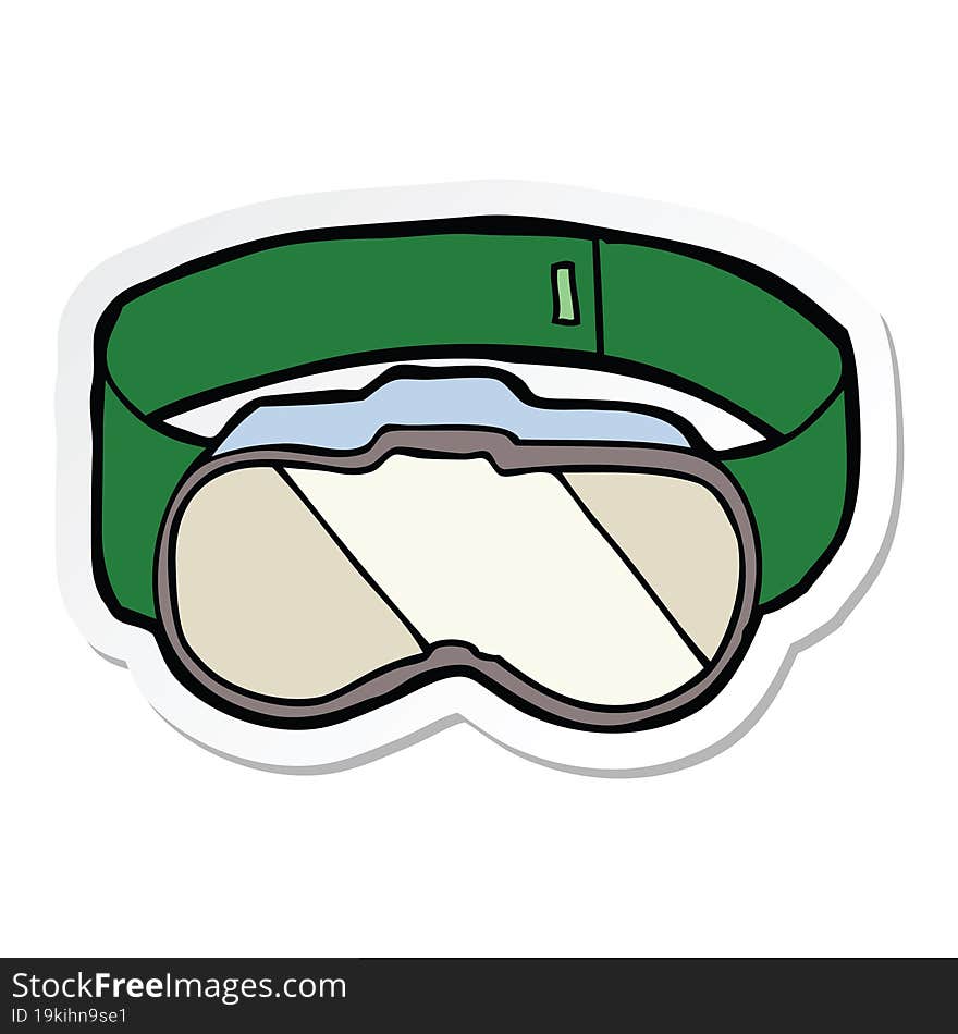 Sticker Of A Cartoon Goggles