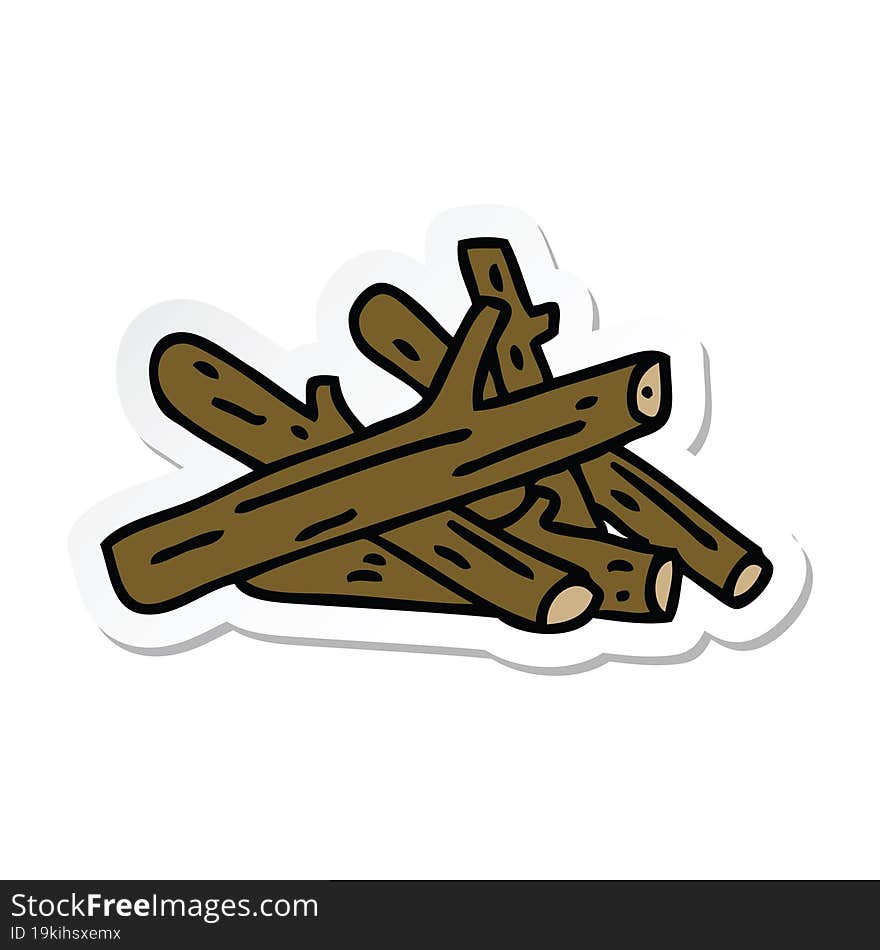 sticker of a quirky hand drawn cartoon logs