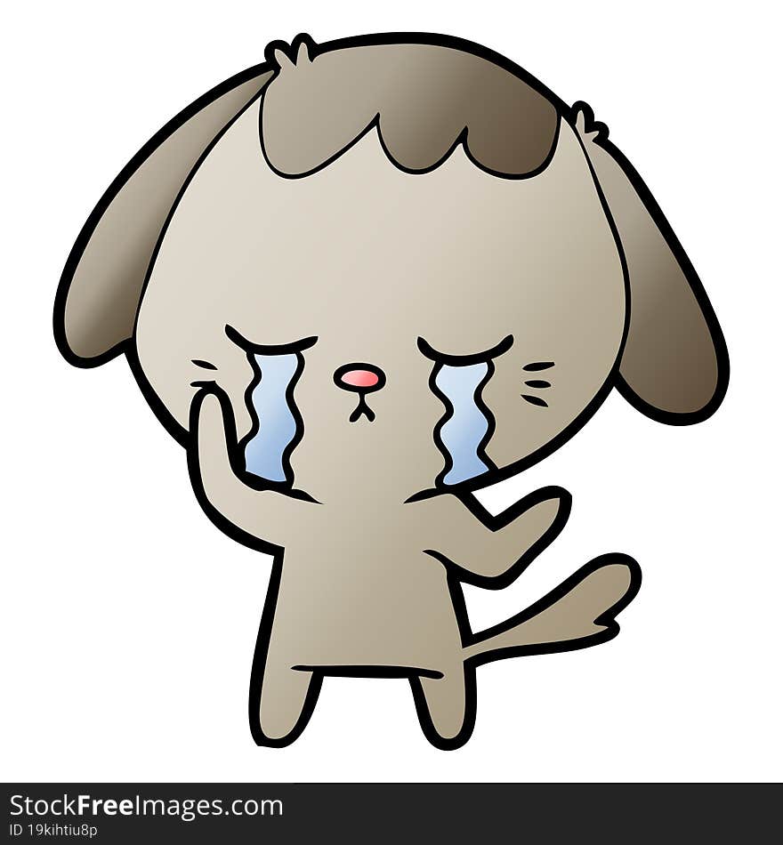 cute puppy crying cartoon. cute puppy crying cartoon