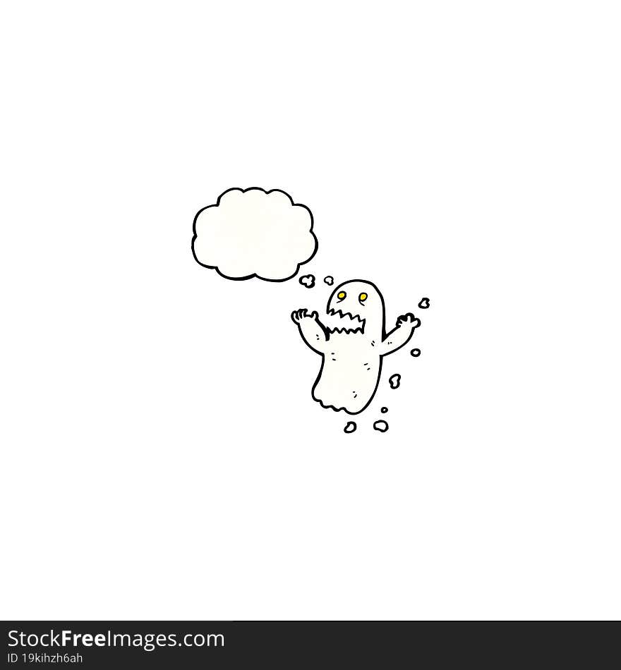 cartoon ghost with thought bubble