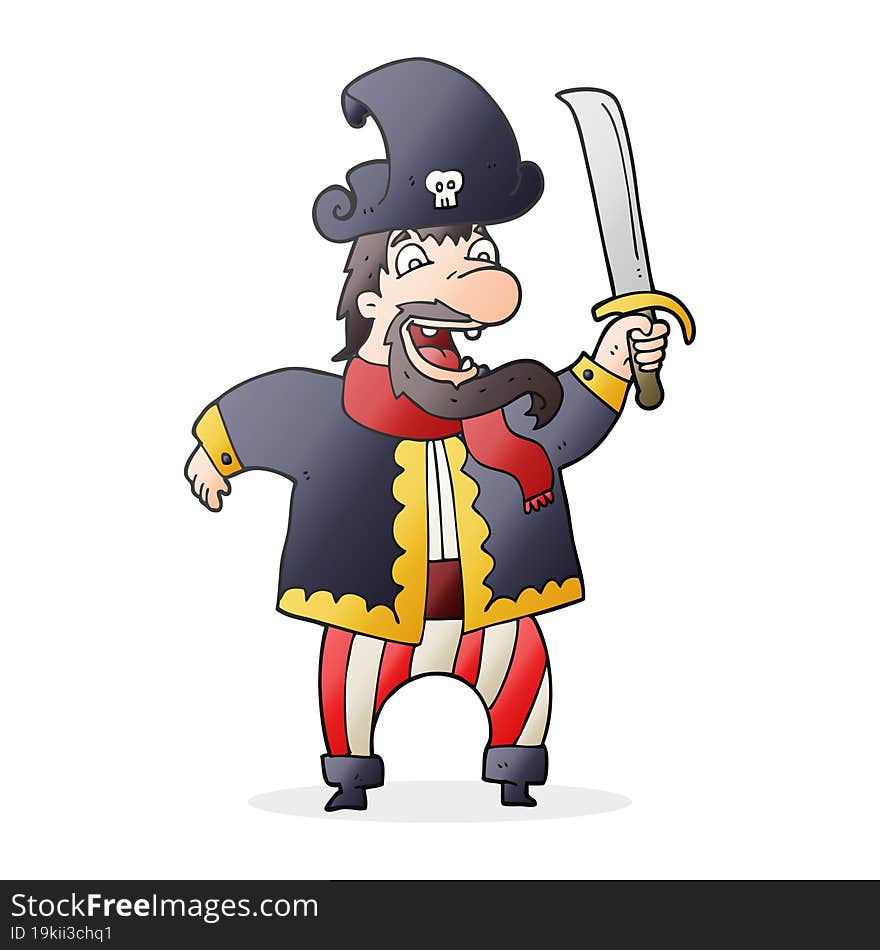 cartoon laughing pirate captain