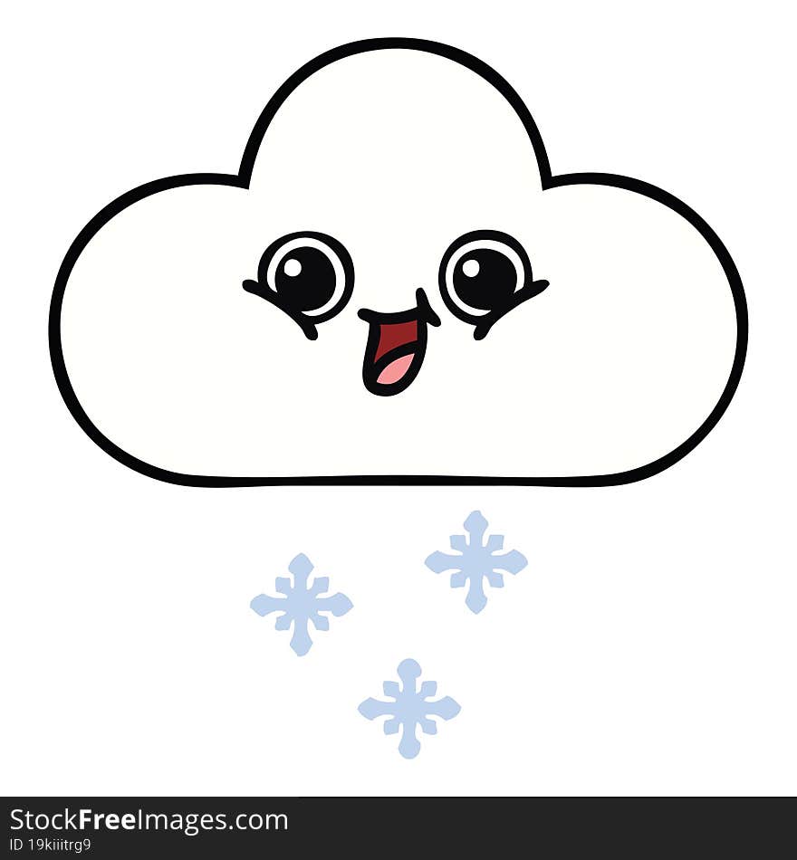 Cute Cartoon Snow Cloud