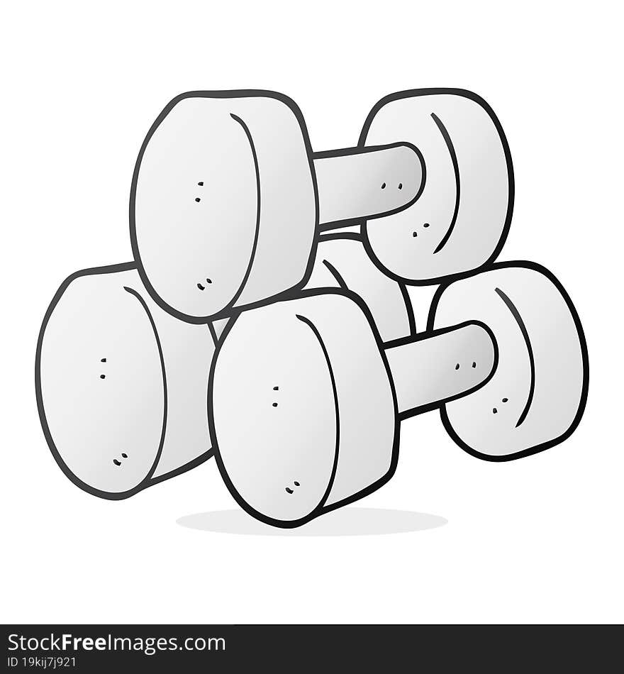 cartoon dumbbells